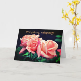 Polnisch Geburtstag Sto Lat Rosenknospe Floral Karte