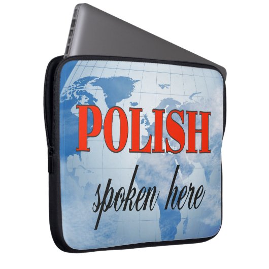 Polnisch gesprochen hier bewölkte Erde Laptopschutzhülle (Vorne Rechts)