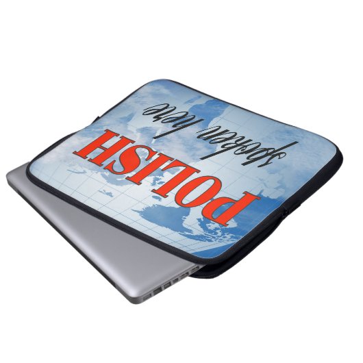 Polnisch gesprochen hier bewölkte Erde Laptopschutzhülle (Vorne Knopf)