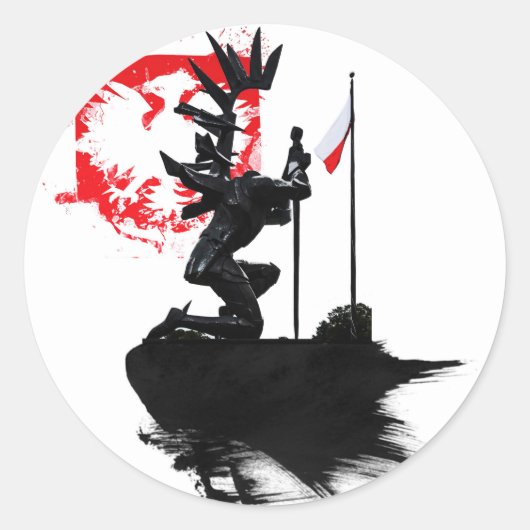 Polnisch Hussar Runder Aufkleber (Vorderseite)