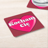 Polnisch - Ich Liebe Sie Rechteckiger Pappuntersetzer (angewinkelt)