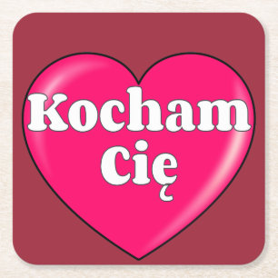 Polnisch - Ich Liebe Sie Rechteckiger Pappuntersetzer