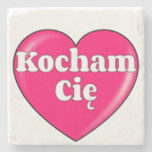 Polnisch - Ich Liebe Sie Steinuntersetzer (Vorderseite)