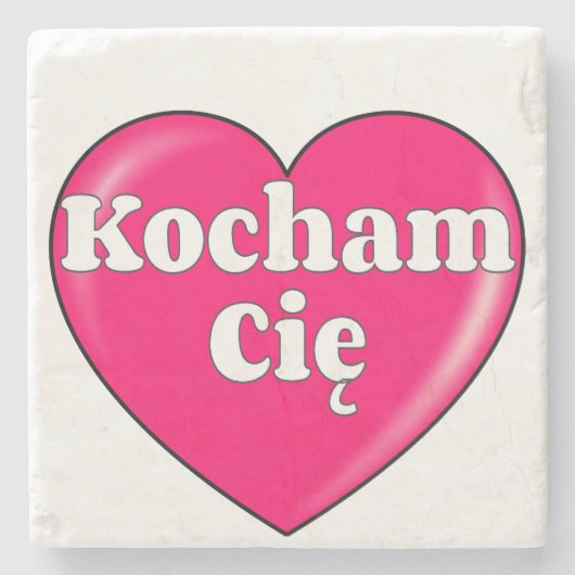 Polnisch - Ich Liebe Sie Steinuntersetzer (Vorderseite)