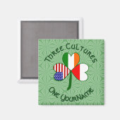 Polnisch Irish American Flags Kleeblatt Ihr Name Magnet (Vorderseite/Rückseite)