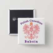 Polnisch-Kanadier Eagle Babcia Button (Vorne & Hinten)