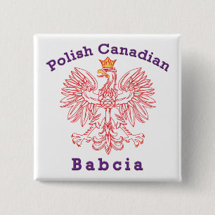 Polnisch-Kanadier Eagle Babcia Button