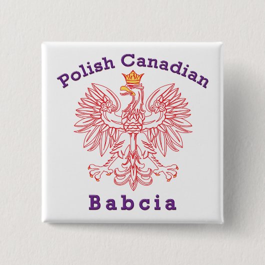 Polnisch-Kanadier Eagle Babcia Button (Vorderseite)