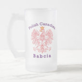 Polnisch-Kanadier Eagle Babcia Mattglas Bierglas (Links)