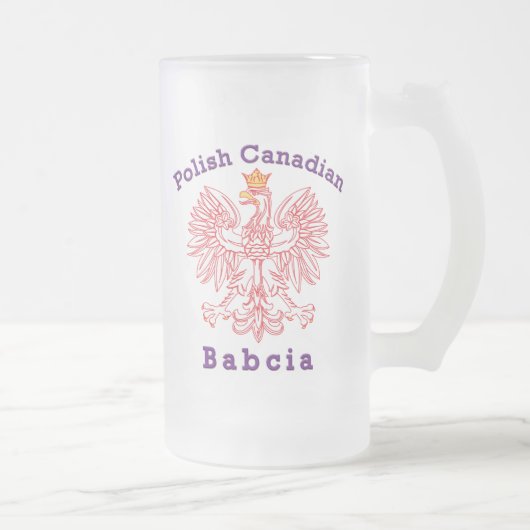 Polnisch-Kanadier Eagle Babcia Mattglas Bierglas (Rechts)