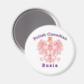 Polnisch-Kanadier Eagle Busia Magnet (Vorderseite/Rückseite)
