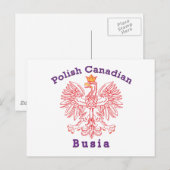 Polnisch-Kanadier Eagle Busia Postkarte (Vorne/Hinten)