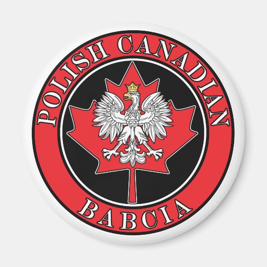 Polnisch-Kanadier Maple Leaf Babcia Magnet (Vorne)