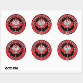 Polnisch-Kanadier Maple Leaf Babcia Runder Aufkleber (Blatt)