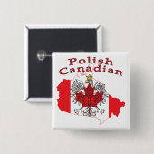 Polnisch-Kanadische Flaggenkarte Button (Vorne & Hinten)