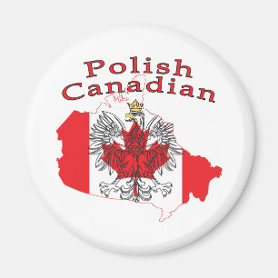 Polnisch-Kanadische Flaggenkarte Magnet