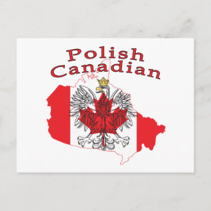 Polnisch-Kanadische Flaggenkarte Postkarte