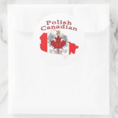 Polnisch-Kanadische Flaggenkarte Runder Aufkleber (Tasche)