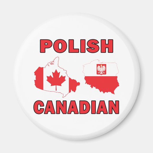 Polnisch-Kanadische Karten Magnet (Vorne)