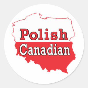 Polnisch-Kanadische Polnische Karte Runder Aufkleber