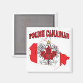 Polnisch-Kanadisches Flaggenplan Magnet (Vorderseite/Rückseite)