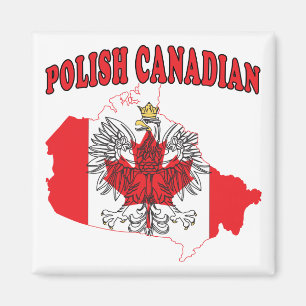 Polnisch-Kanadisches Flaggenplan Magnet