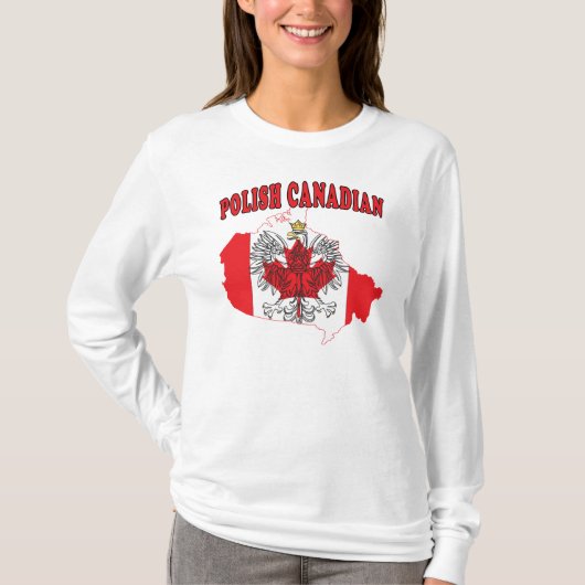 Polnisch-Kanadisches Flaggenplan T-Shirt (Vorderseite)