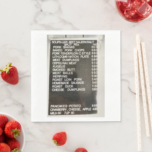 Polnisch Litauisches Menü "Cepelinai Meat Napkins" Serviette (Beispiel)