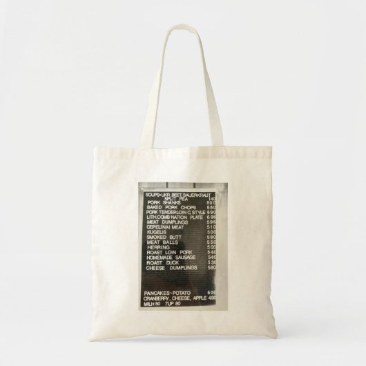Polnisch Litauisches Menü "Food Wall" B&W Tote Bag Tragetasche (Vorne)