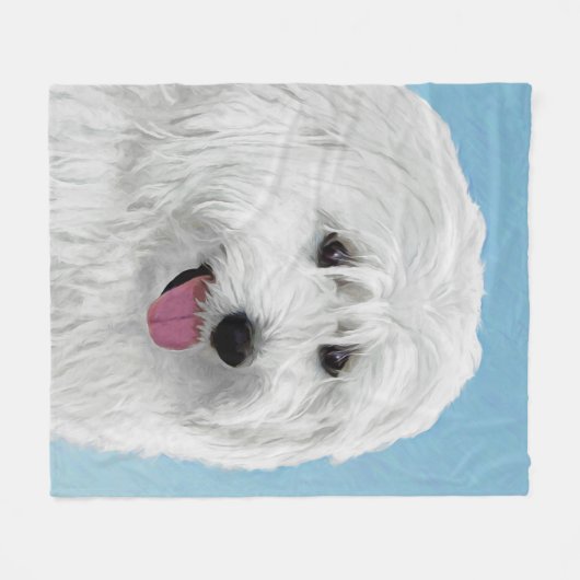 Polnisch Lowland Sheepdog Malerei - Original Hund Fleecedecke (Vorderseite (Horizontal))