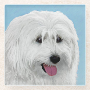 Polnisch Lowland Sheepdog Malerei - Original Hund Glasuntersetzer