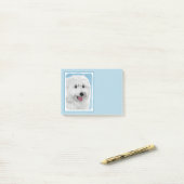 Polnisch Lowland Sheepdog Malerei - Original Hund  Post-it Klebezettel (Auf Schreibtisch)