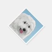 Polnisch Lowland Sheepdog Malerei - Original Hund Serviette (Ecke)