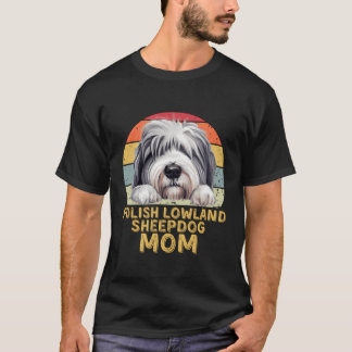 Polnisch Lowland Sheepdog Mama Retro meine Hunde s T-Shirt