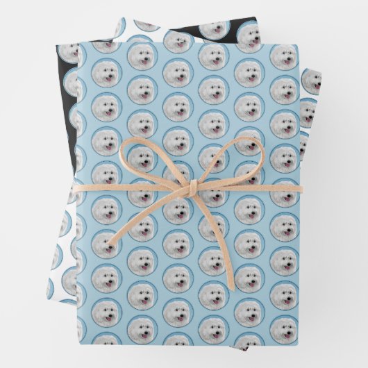 Polnisch Lowland Sheepdog Painting - Hundekunst Geschenkpapier Set (Beispiel)