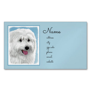 Polnisch Lowland Sheepdog Painting - Hundekunst Magnetische Visitenkarte