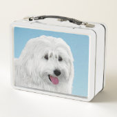 Polnisch Lowland Sheepdog Painting - Hundekunst Metall Brotdose (Rückseite)