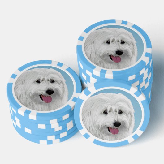 Polnisch Lowland Sheepdog Painting - Hundekunst Pokerchips (Stapel)