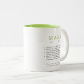 Polnisch Mum Gift - MAMA Definition Light Green Zweifarbige Tasse (VorderseiteRechts)