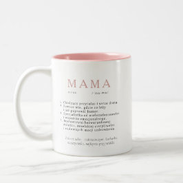 Polnisch Mum Gift - MAMA Definition Rosa Zweifarbige Tasse