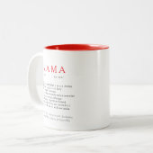 Polnisch Mum Gift - MAMA Definition rot Zweifarbige Tasse (Vorderseite Links)