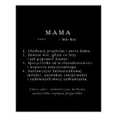 Polnisch Mum Gift - MAMA Definition schwarz Poster (Vorderseite)