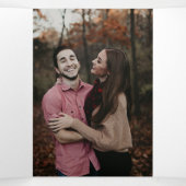 Polnisch Niebieskie Kwiaty Blue Flowers Dreifach Gefaltete Einladung (Innenseite Mitte)