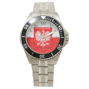 Polnisch Polen Polska Polski Adler Emblem Armbanduhr