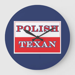 Polnisch-Polnische Flagge Große Wanduhr