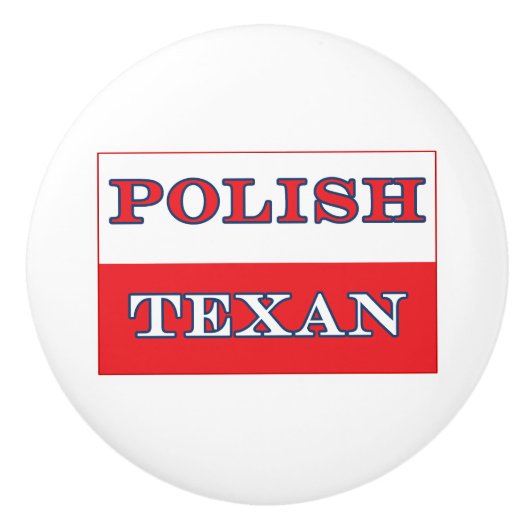 Polnisch-Polnische Flagge Keramikknauf (Vorderseite)