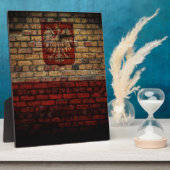 Polnisch-Polnische Flagge Ziegelmauer Fotoplatte (Seite)