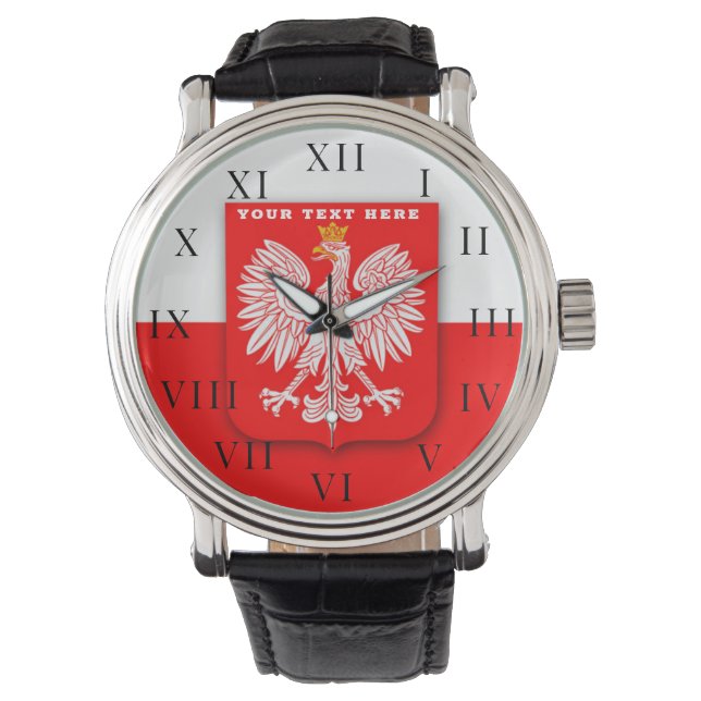 Polnisch Polska Polski AdlerEmblem Armbanduhr (Vorderseite)