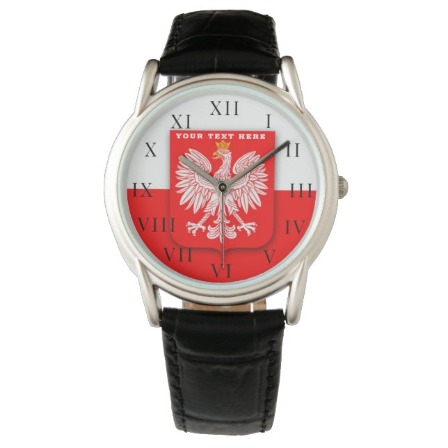 Polnisch Polska Polski AdlerEmblem Armbanduhr (Vorderseite)