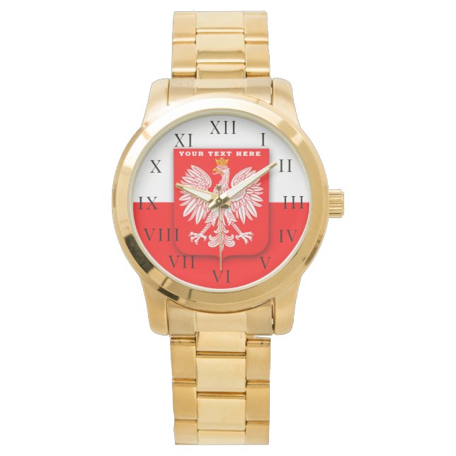 Polnisch Polska Polski AdlerEmblem Armbanduhr (Vorderseite)